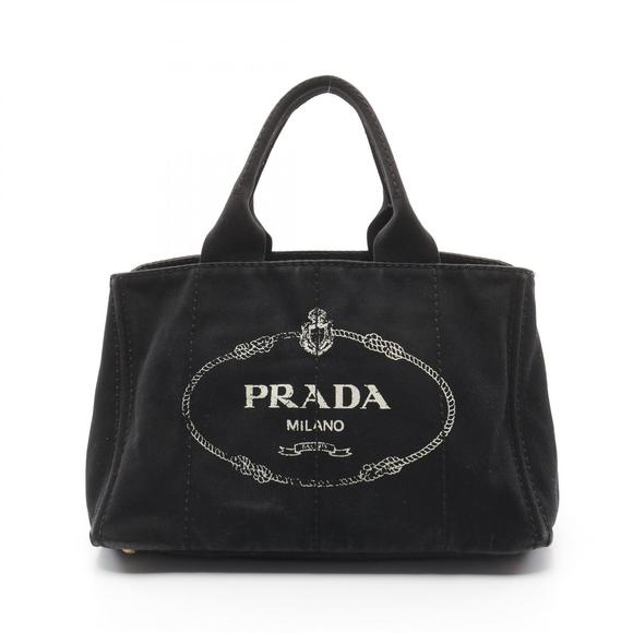 Prada Canapa Tote Bag Canvas Black - Picture 1 of 7